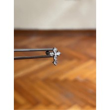 Rupen Kraft 316 L Cerrahi Çelik Dudak Piercing Kıkırdak Helix Tragus Conch Piercingi Zirkon Taşlı Haç Piercing