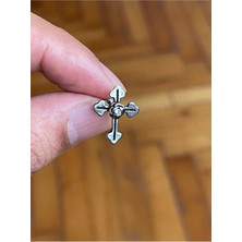 Rupen Kraft 316 Cerrahi Çelik Tragus Helix Kıkırdak Conch Minimal Tek Taşlı Haç Piercing