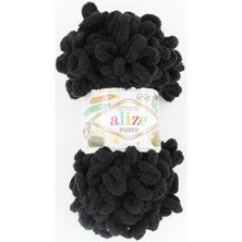 Alize Puffy 1060 Kömür Siyahı Akrilik Yün Malzemeden Yapılmış 1 Parça Nakış İpi