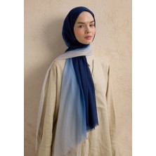 Modal Degrade Şal Lacivert-Gümüş