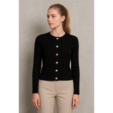 Gigi Giyim Önden Düğmeli Triko Kadın Hırka-Bluz