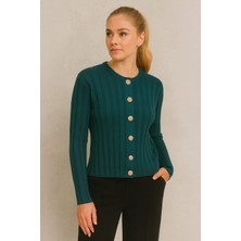 Gigi Giyim Önden Düğmeli Triko Kadın Hırka-Bluz