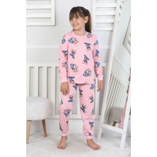 Isobel Isob Pembe Stittcch Desenli Interlok %100 Pamuk Kız Çocuk Pijama Takımı 3-13 Yaş 51231-51423