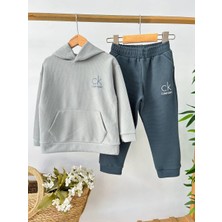 Butik Erkek Çocuk Kapüşon Detaylı 2'li Eşofman Takımı Alt - Üst Takım