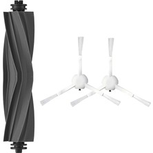 robotyedek Dreame D10S D10S Pro Uyumlu Yedek Silikon Ana Fırça ve Beyaz Yan Fırça-3 Parça