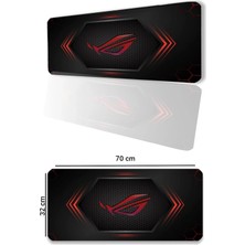 Sonictouch Asus Rog Republic Of Gamers Kırmızı Kaymaz Gaming Oyuncu Masaüstü Dikişsiz Klavye Mouse Pad 32X70CM