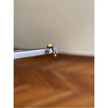 Rupen Kraft 316 L Cerrahi Çelik Renkli Tek Taş  Detaylı Dudak Kıkırdak Helix Tragus Piercingi