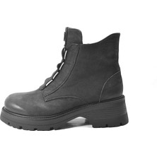 Beety 3010 Hakiki Nubuk Deri Kalın Taban Casual Kadın Bot