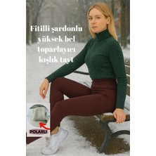 Fitilli Şardonlu Yüksek Bel Toparlayıcı Tayt