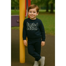 Tuma Collection Erkek Çocuk Kışlık Eşofman Takımı Limited Edition Yazılı Pamuklu Üç Iplik Şardonlu Günlük Kombin 2-3-4-5-6 Yaş