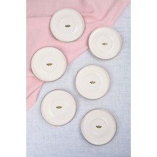 Tabak Evi Porselen Natura Altın Yaldız Çay Tabağı Kelebek 12,5cm 6 Lı