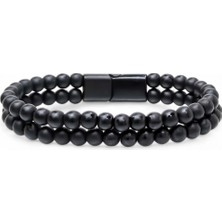 Moncuk Design Çift Oniks Çelik Bileklik 33512B20D5