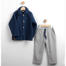 Atabay Polarlı Pantolon Peluş Ceket Alt Üst Takım - FLE217551-İNDIGO-2 Yaş Indigo