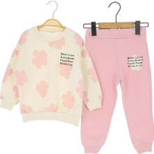 Atabay Yonca Yaprak Baskılı Iki Iplik Alt Üst Takım - BLK3890-PEMBE-5 Yaş Pembe