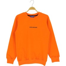 Atabay Arka Never Look Back Baskılı Iki Iplik Şardonlu Sweatshırt - ATA30675.0-ORANJ-3 Yaş Oranj