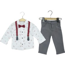 Atabay Gömlekli Papyonlu Alt Üst Takım - Gri - 12 Ay - PRT009-GRI-12 Ay Gri