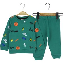 Atabay Basket Karma Baskılı Iki Iplik Alt Üst Takım - MYS4212-YEŞIL-3 Yaş Yeşil