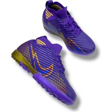 Güneş Çocuk Çoraplı Halısaha & Krampon Ayakkabı Mor Desenli