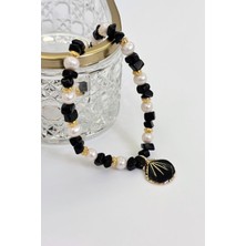 Lumi Atelier Noir Pearl No:1 Altın Kaplama Kolye