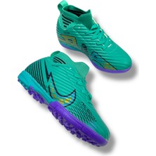 Güneş Çocuk Çoraplı Halısaha & Krampon Ayakkabı Turkuaz Desenli