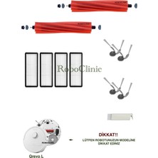 Roborock Qrevo L Yedek Ana Fırça, Yan Fırça, Hepa Filtre - 11 Parça