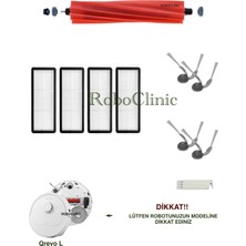 Roborock Qrevo L Yedek Ana Fırça, Yan Fırça, Hepa Filtre - 10 Parça