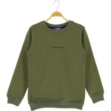 Atabay Arka Never Look Back Baskılı Iki Iplik Şardonlu Sweatshırt - ATA30675.0-HAKI-6 Yaş Haki