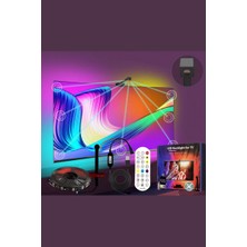 Demir Led Televizyon Arkası Şerit LED Ambiyans Aydınlatma Ekran Senkronizasyonu Rgb Kameralı (5 Metre)