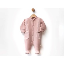 Atabay Peluş Detaylı Polar Patikli Tulum - FLE247226-PEMBE-1 - 3 Ay Pembe