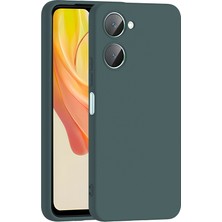 Nevarium Vivo Y18 Kılıf Lansman Içi Kadife Kamera Korumalı Mara Silikon Kılıf-Koyu Yeşil