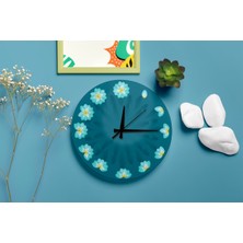 M&H Quality Ropikal Frangipani (Plumeria) Çiçekli Sessiz Duvar Saati