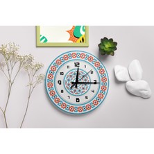 M&H Quality Sessiz Kanaviçe/nakış Desenli Otantik Duvar Saati 40CM
