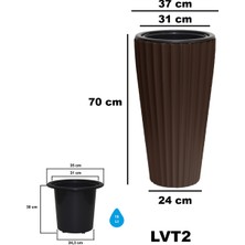 Poliva Lilyum Model Büyük Dekoratif Modern Saksı ve Vazo ( 58 cm x 70 cm ) Iç Hazneli