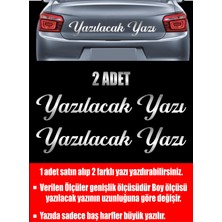 Sticker Dizayn Kişiye Özel Yazı - 2 Adet Isim Soyisim - Araba - Oto - Araç -Motosiklet - Karavan Sticker  Etiket 00097