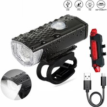 USB Şarjlı Bisiklet Ön-Arka Far Stop Lambası Seti