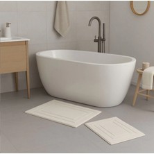 Özdilek Nev Marka 2'li Banyo Paspası Line Krem