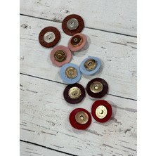 Yuvarlak Deri Dikmeli Çanta Mıknatısı Çıtçıt 5 Adet Karışık Renk