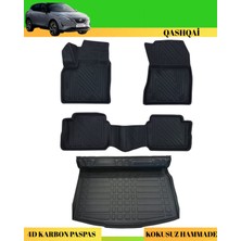 Ack Dizayn Qashqai E Power 2022+ Araca Özel Üretim 4d Havuzlu Karbon Paspas Takımı + 3D Bagaj Havuzu