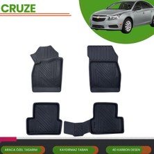 Ack Dizayn Chevrolet Cruze 2009+ Araca Özel 4d Havuzlu Paspas Takımı (Karbon)