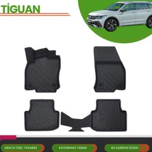 Ack Dizayn Tiguan 2016-2023 Allspace Araca Özel Üretim 4d Havuzlu Paspas Takımı (Karbon)