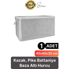 EC Shop Alas Gri Çizgili Fermuarlı Mini Boy Hurç Yastık-Kazak-Kıyafet Düzenleyici 45*40*30 cm