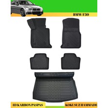 Ack Dizayn Bmw F30 Araca Özel Üretim 4d Havuzlu Karbon Paspas Takımı + 3D Bagaj Havuzu