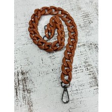 Akrilik Yassı Halkalı Çanta Sapı Kahverengi 50 cm 1 Adet