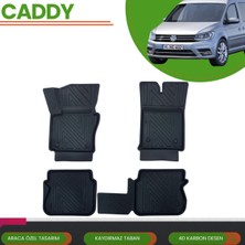 Ack Dizayn Volkswagen Caddy 2004-2020 Araca Özel 4d Havuzlu Paspas Takımı (Karbon)
