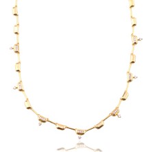 Masaliko Petiu 1şık Gümüş Kolye MS3782, 925 Ayar Kadın Gümüş Kolye, Altın Kaplama, Şık Trend Kolye