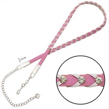 Zeroshop Örgülü Deri Taşlı Kemer-Sarı