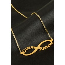Zeroshop Canım Annem Plaka Sonsuz Kolye-Sarı
