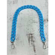 Akrilik Yassı Halkalı Çanta Sapı Mavi 50 cm 1 Adet