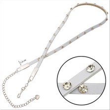 Zeroshop Klasik Deri Taşlı Kemer-Açık Mor