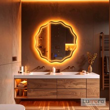 Lumora Mirror Design Envara Amber Led'li Lazer Kumlamalı Lavabo & Banyo Aynası (Dokunmatik Sensörlü)